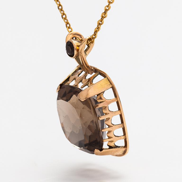 Halsband, 14K guld och rökkvartser. V. Iivonen, Helsingfors 1961.