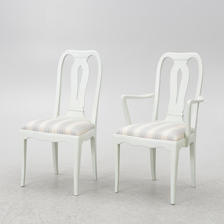 Carl Malmsten, a dinner table with six chairs, 'Brunnsviken', Sweden, second half of the 20th century.
