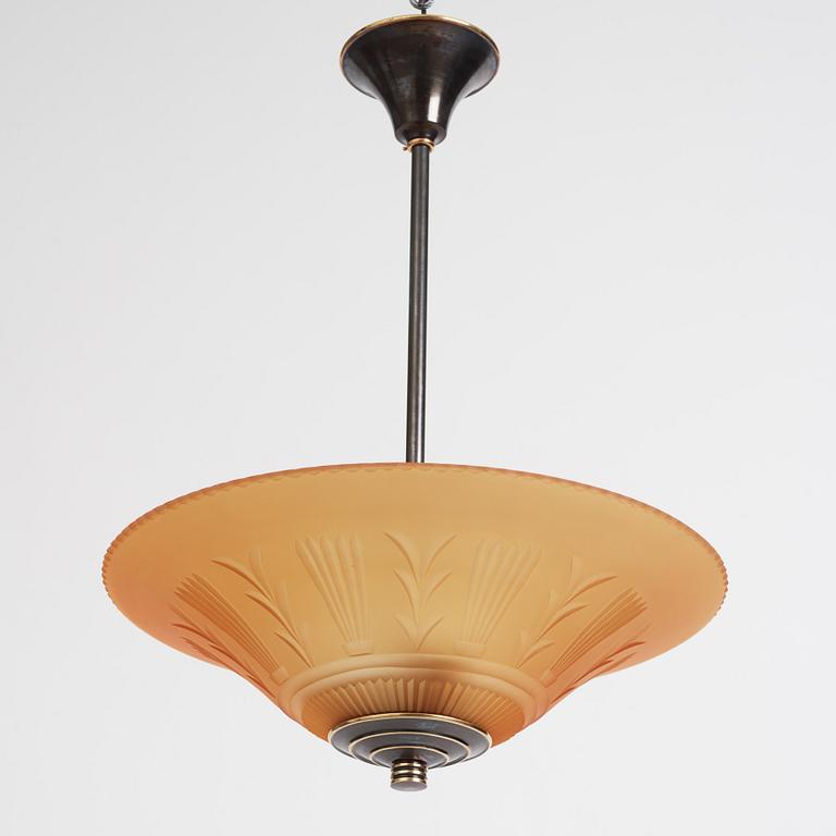 Edward Hald, a ceiling lamp,Orrefors 1920s-1930s.