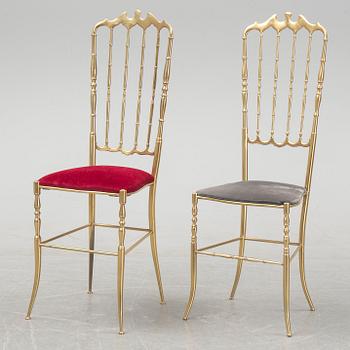 A set of six brass chairs 'Chiavari' model, Italy.