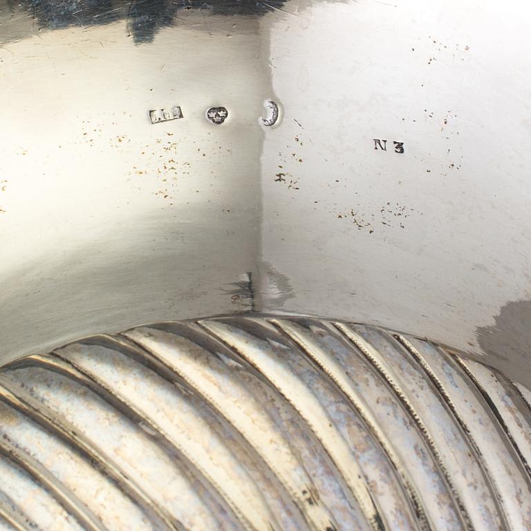 A Swedish 19th century silver sugar-bowl and cover, mark of Anders Lundqvist, Stockholm 1819.