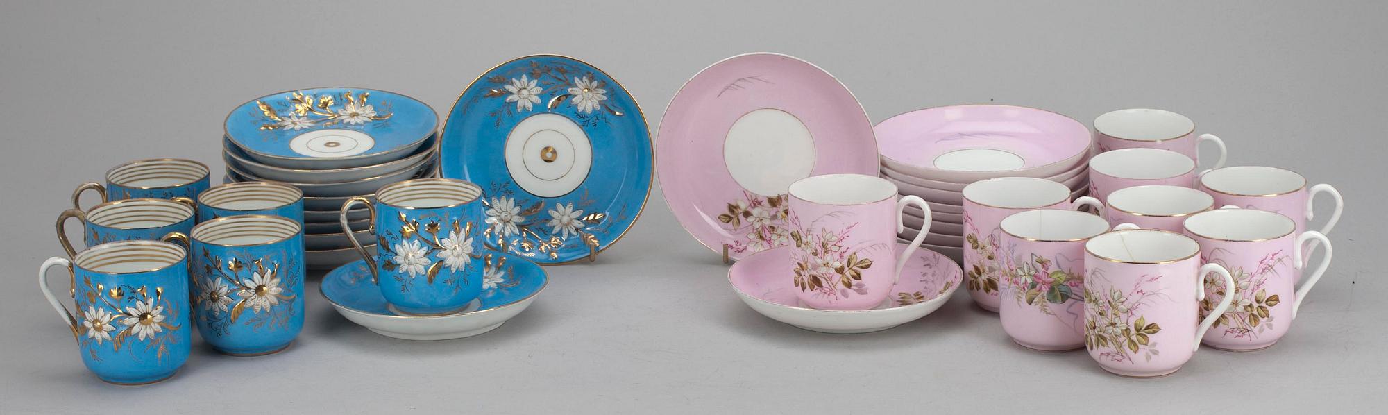 KAFFEKOPPAR, 9+6 st, porslin, Kuznetsov Dulevo, Ryssland.