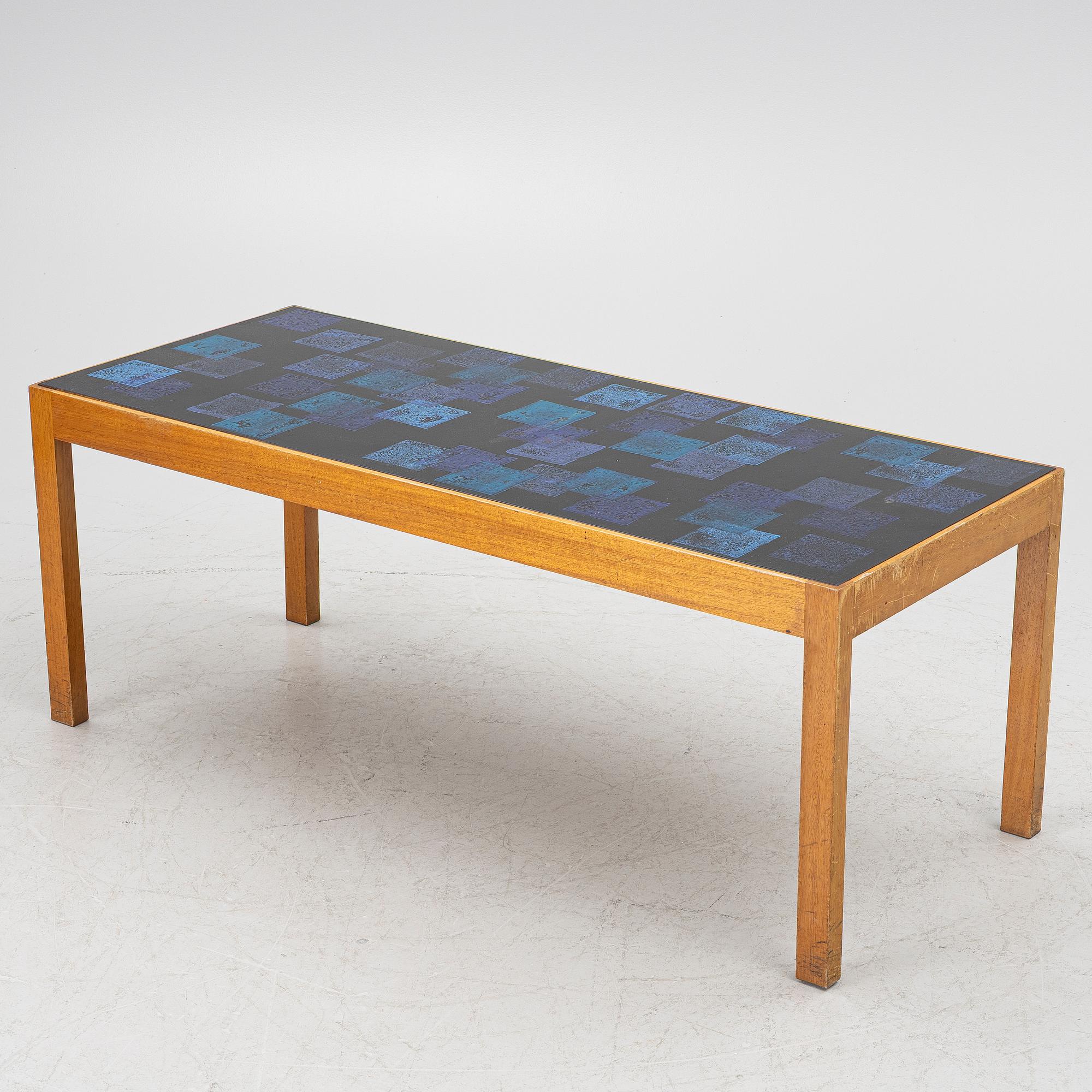 David Rosén, and Algot Törneman, a 'Blue Square' coffee table, Triva, Nordiska Kompaniet, 1950s.