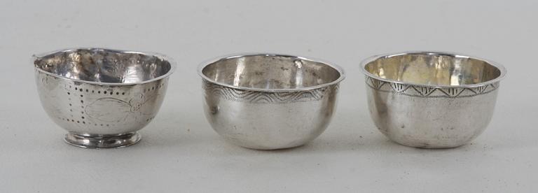TUMLARE, 3 st, silver, bl a Nyköping och Eskilstuna 17/1800-tal.
