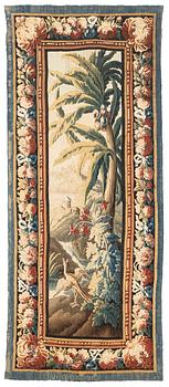 A tapestry, "Verdure", tapestry weave, a so called "entre-fenêtre", ca 298 x 121-127,5 cm, signed M.R.DVBVSON.i.D.