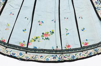 Kjol, broderat siden. Qingdynastin, 1800-tal.