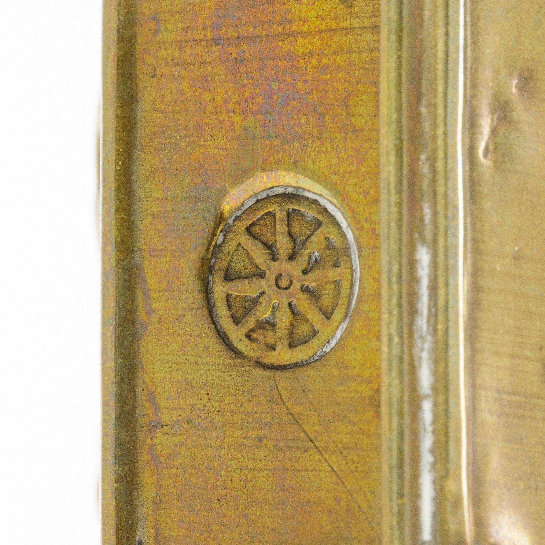 A Swedish repousse brass collapsible travel-lantern, circa 1800.