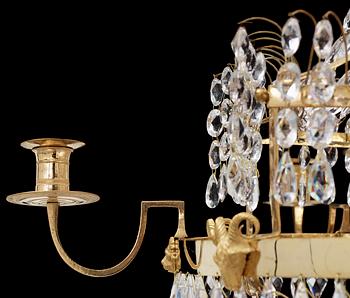 A late Gustavian circa 1800 seven-light chandelier, signed by C. H. Brolin.