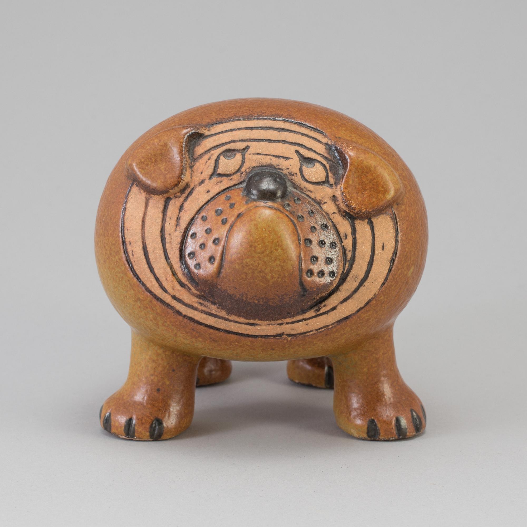 A "Bulldog" figurine by Lisa Larson for Gustavberg.
