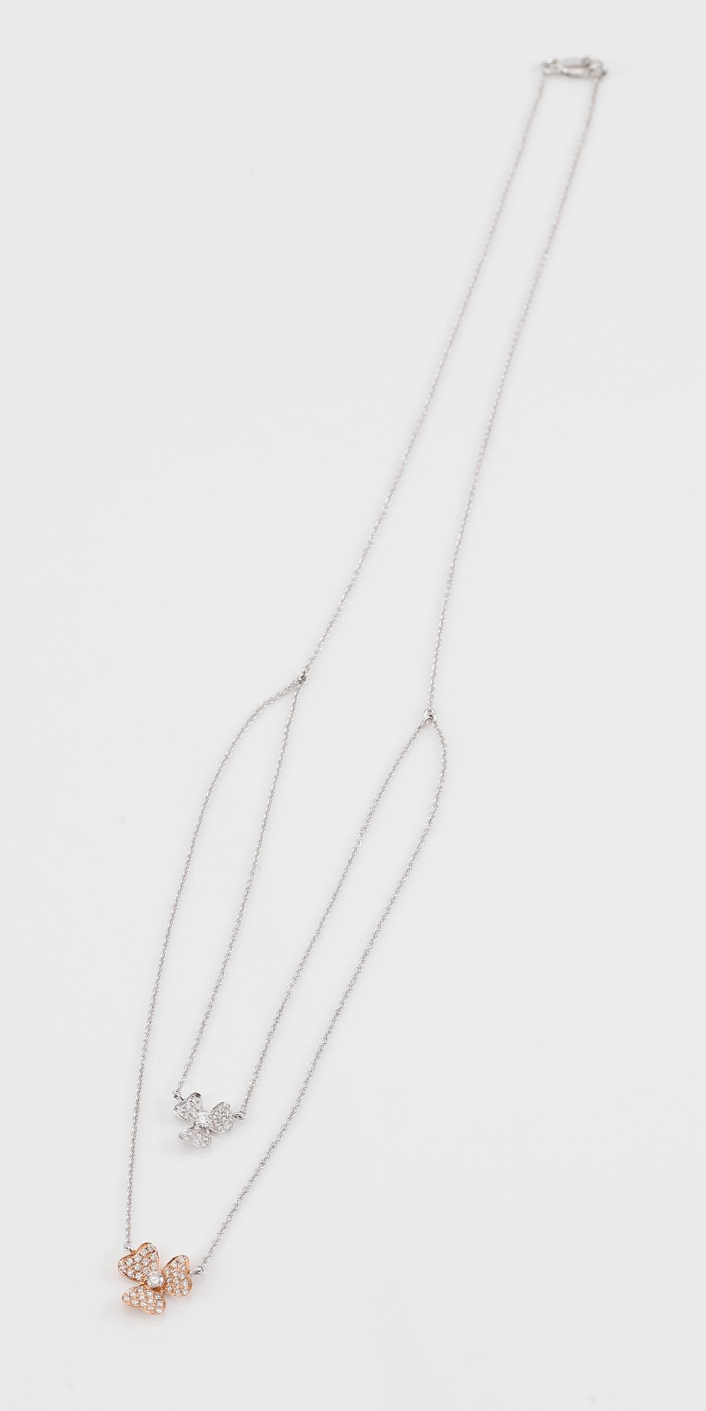 COLLIER, 18K vitguld/roséguld och diamanter tot ca 0.28 ct.