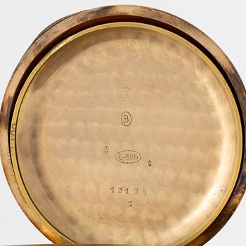 Pocket watch, hunter, 14K gold, 64 mm.