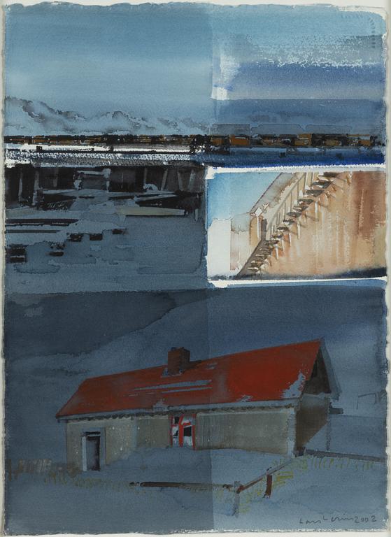 Lars Lerin, watercolour, signed and dated 2002.