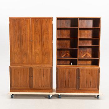 Bookshelves, 2 parts, HC Möbler Copenhagen, 1960s/70s.