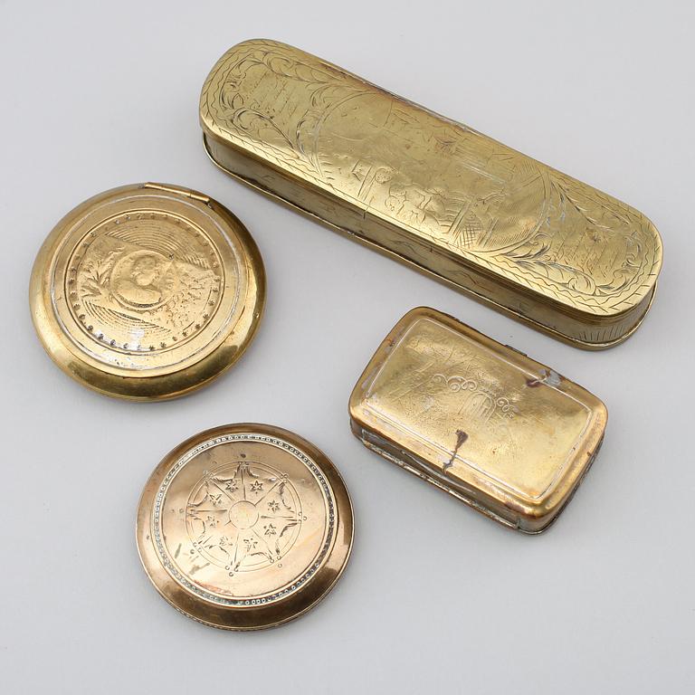 DOSOR, 4 st, mässing, 1800-tal.