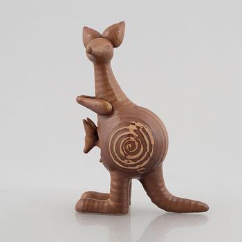 Lisa Larson, a stoneware figurine in two parts, 'Känguru', Gustavsberg, in production 1966-1979.