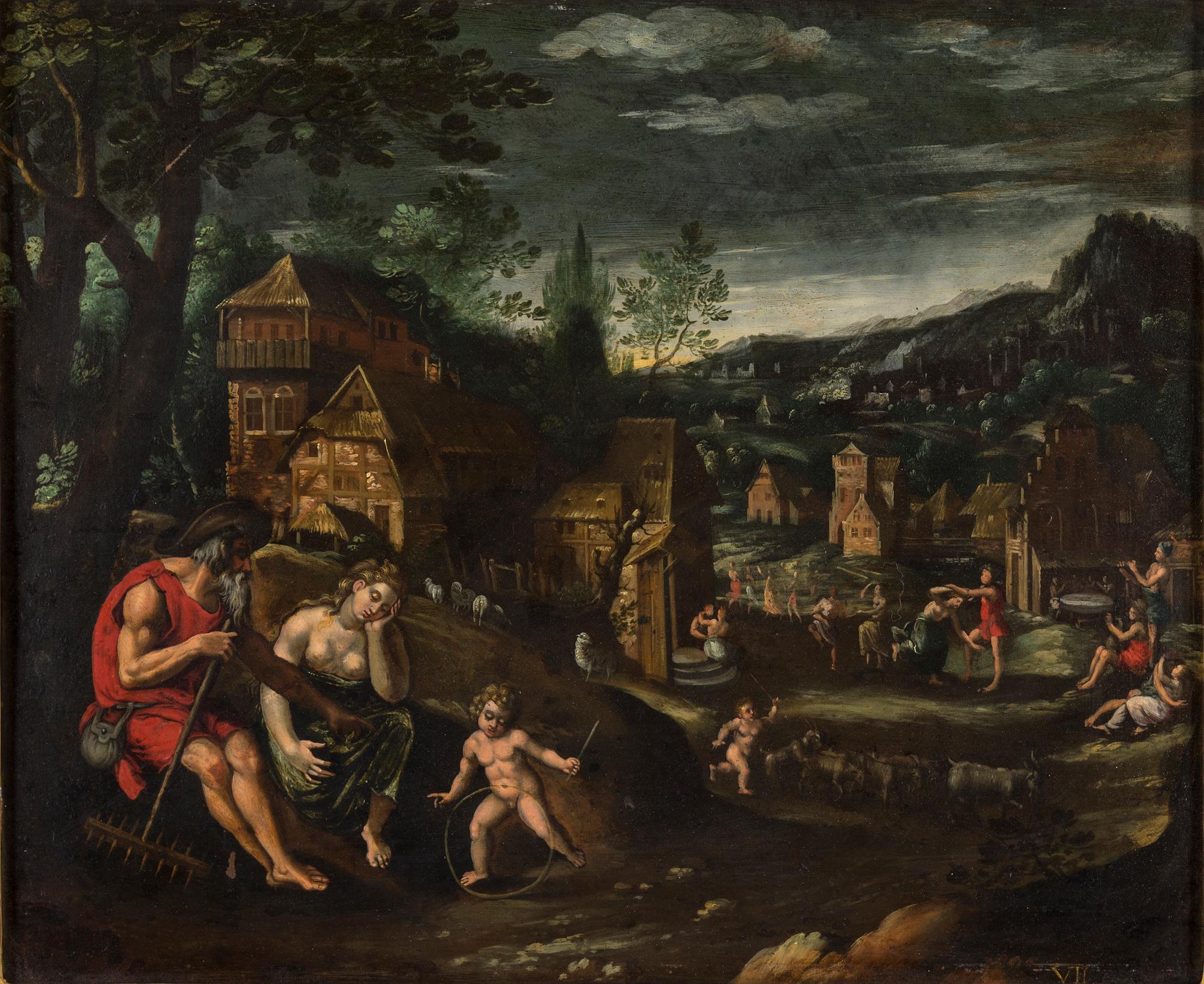 SIMON DE VOS, follow of, copper panel.
