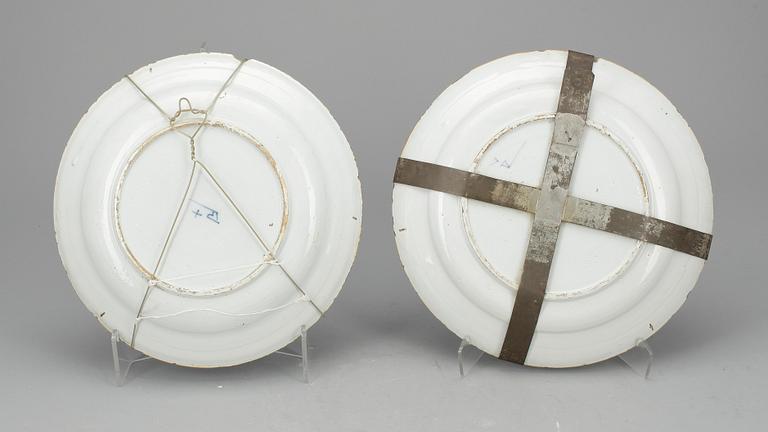 FAT, ett par, fajans, troligen Holland, 17/1800-tal.