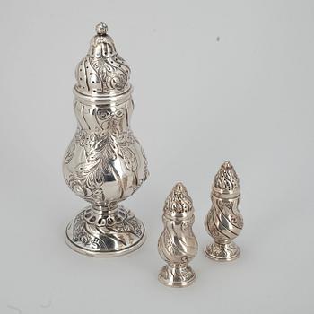 STRÖARE, 3 st, silver, en med finska och svenska stämplar, 1950-tal. Tot. vikt 284 g.