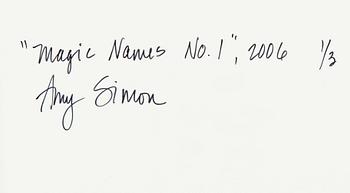 Amy Simon, "Magic Names #6", 2001.
