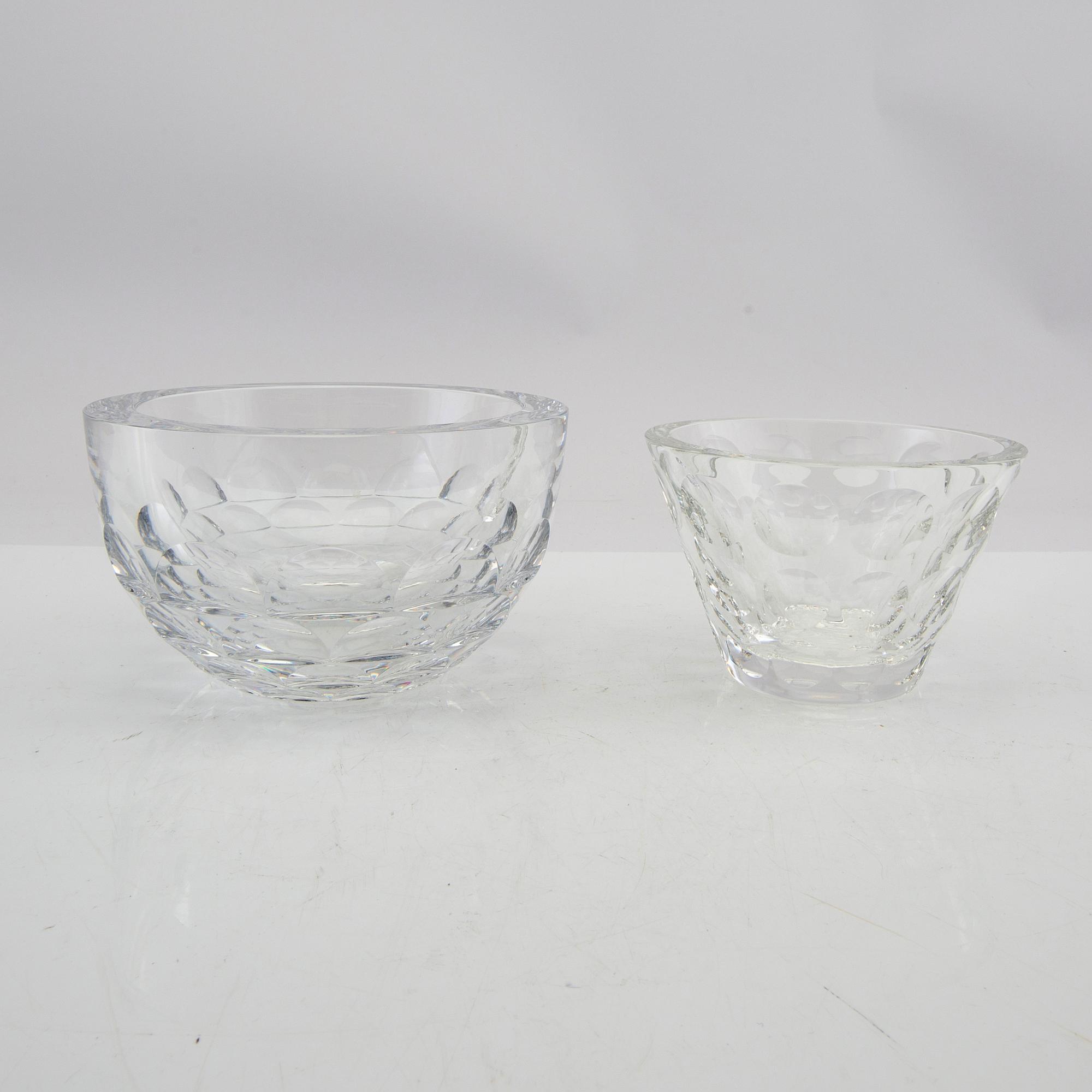 Jan Johansson, 3 signed bowls, Orrefors.