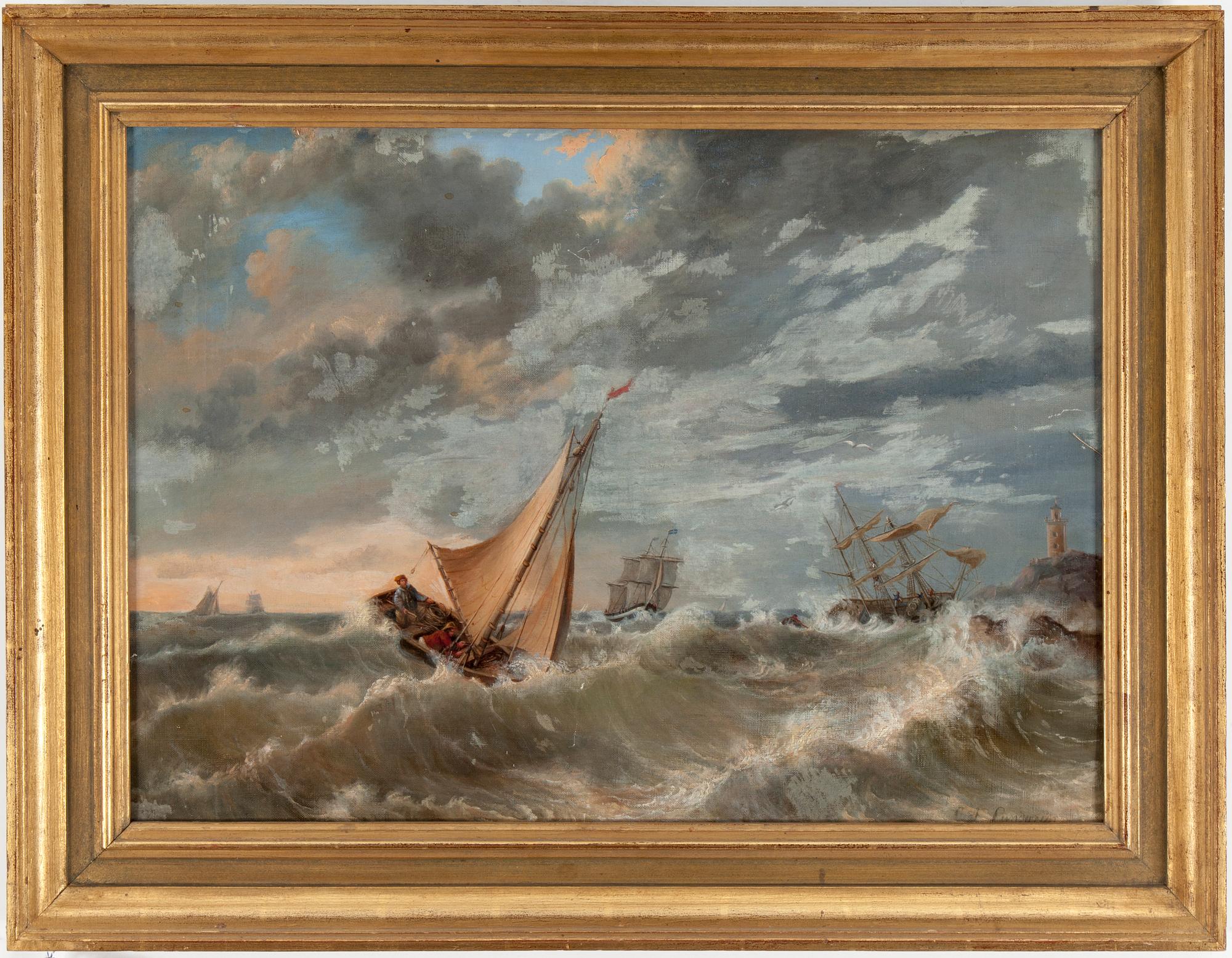 UNKNOWN ARTIST, oil on canvas, unclear signature (possibly Lundgren).