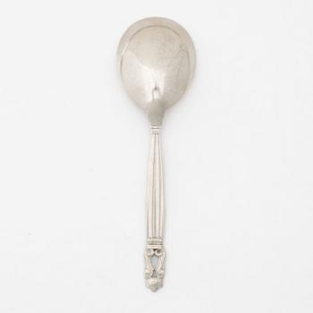 Johan Rohde, sterling silver spoon, 'Konge/Acorn', Georg Jensen, Denmark, after 1945.