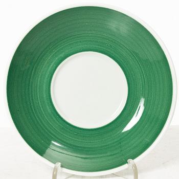Stig Lindberg, Coffee cups with saucers, 12 pcs, + 2 saucers, "Tahiti", Gustavsberg, 1970s.