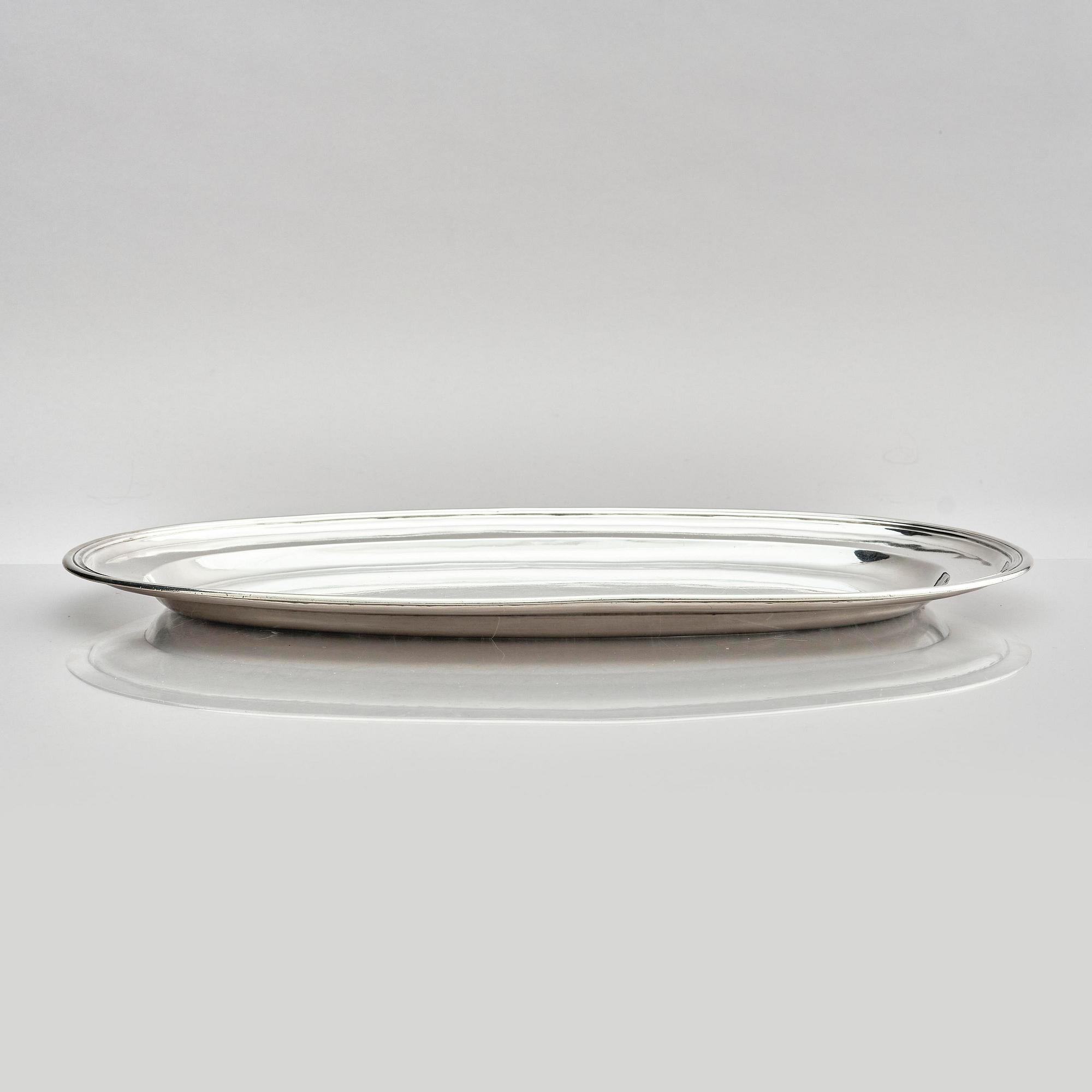 A Lithuanian silver serving dish, mark of Franz Meyer, Vilnius 1860.