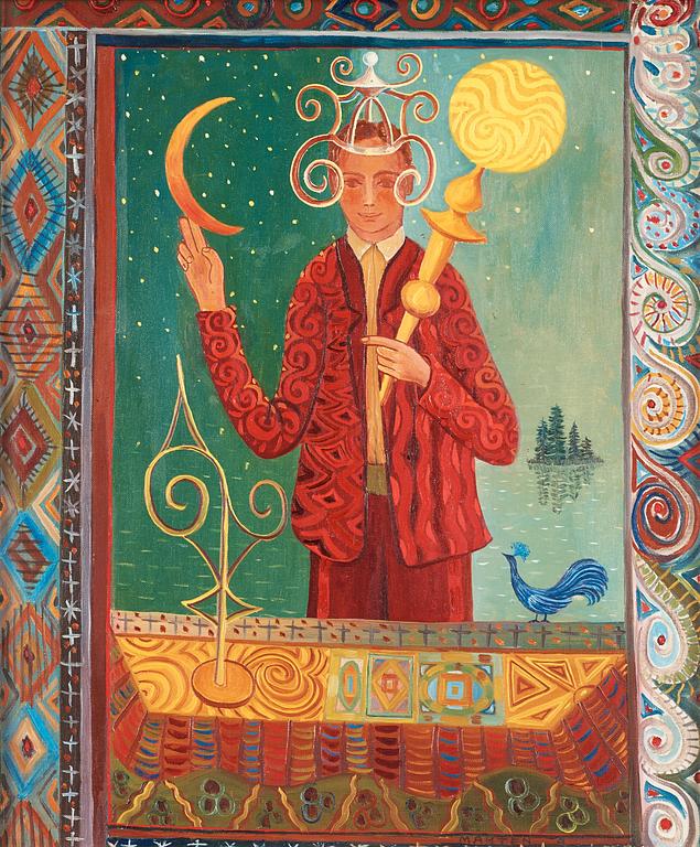 Mårten Andersson, "Man med mask och solstav" (Man with mask and scepter).