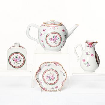 A famille rose tea service, Qing dynasty, Qianlong (1736-95). (18 pieces).