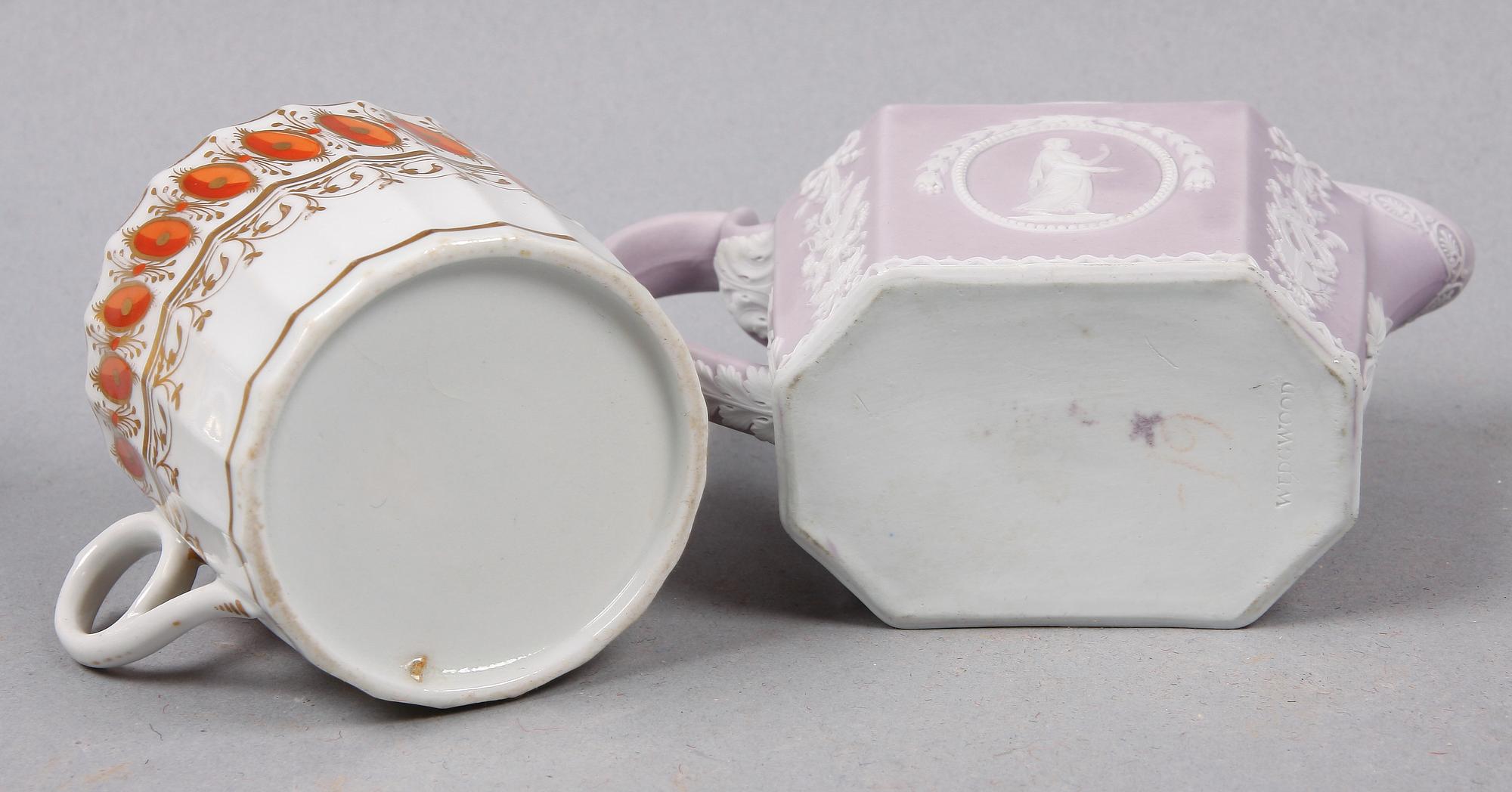 PARTI PORSLIN, 5 delar, bla Wedgwood. 1800/1900-tal.