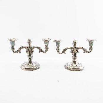 Candelabras a pair of sterling silver CG Hallberg Stockholm 1959.