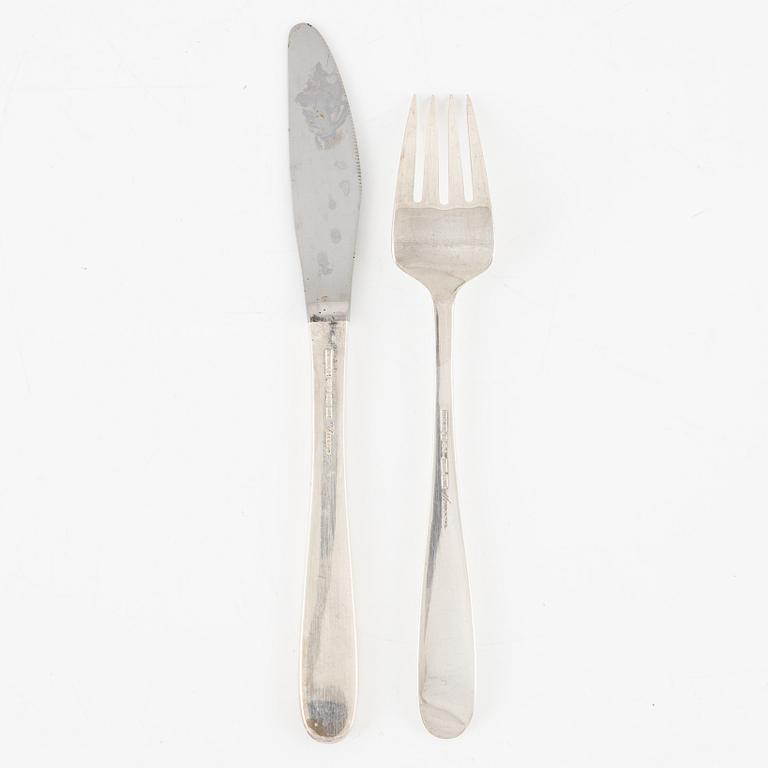 Theresia Hvorslev, cutlery set, 24 pieces, silver, "Tradition", Mema, Lidköping 1970s.