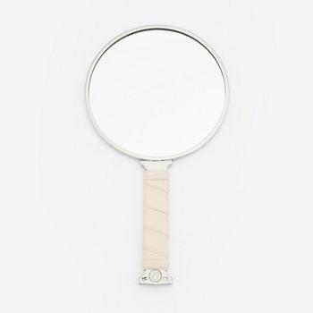 Eric Ericsson, a pewter and leather hand mirror 'Självbild Nr 5', 2012.