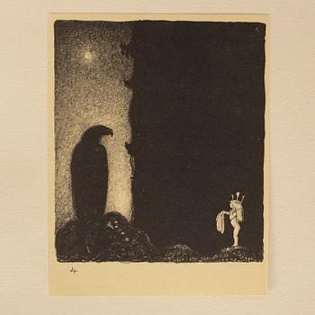 JOHN BAUER, "Troll", svit om tio litografier, osignerade, Ernst Bauers Förlag Göteborg, A. Börtzells, 1915.