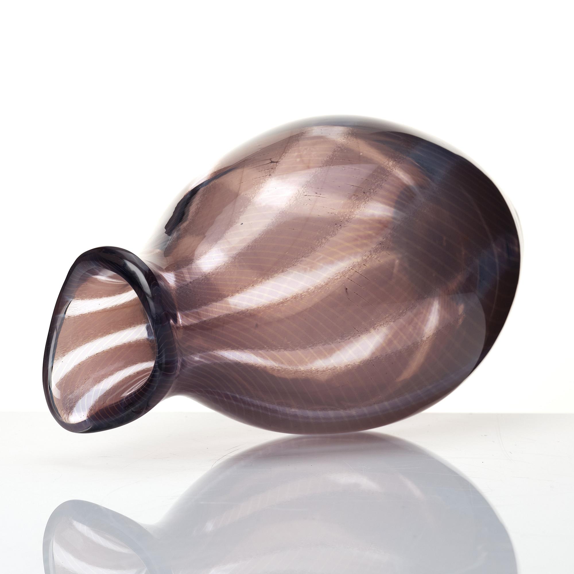 Edward Hald, a 'slipgraal' glass vase, Orrefors 1952.