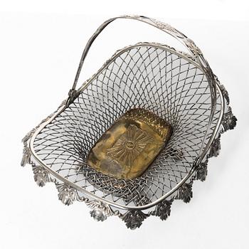 Gustaf Folcker, A Swedish silver bread basket, silver, mark of Gustaf Folcker, Stockholm 1838.