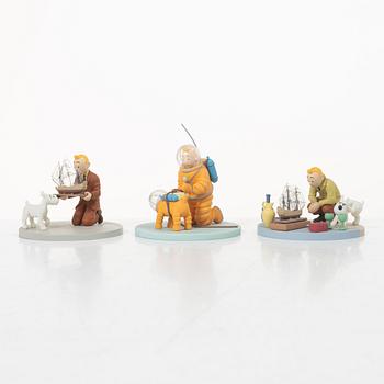 Tintin, samlarfigurer ca 25 delar, Hergé Moulins Art.