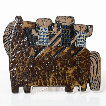 Lisa Larson, a 'Ryttare' wall plaque, Gustavsberg.