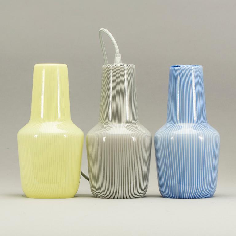 TAKLAMPOR, 3 st, Massimo Vignelli, Venini, 1900-talets andra hälft.