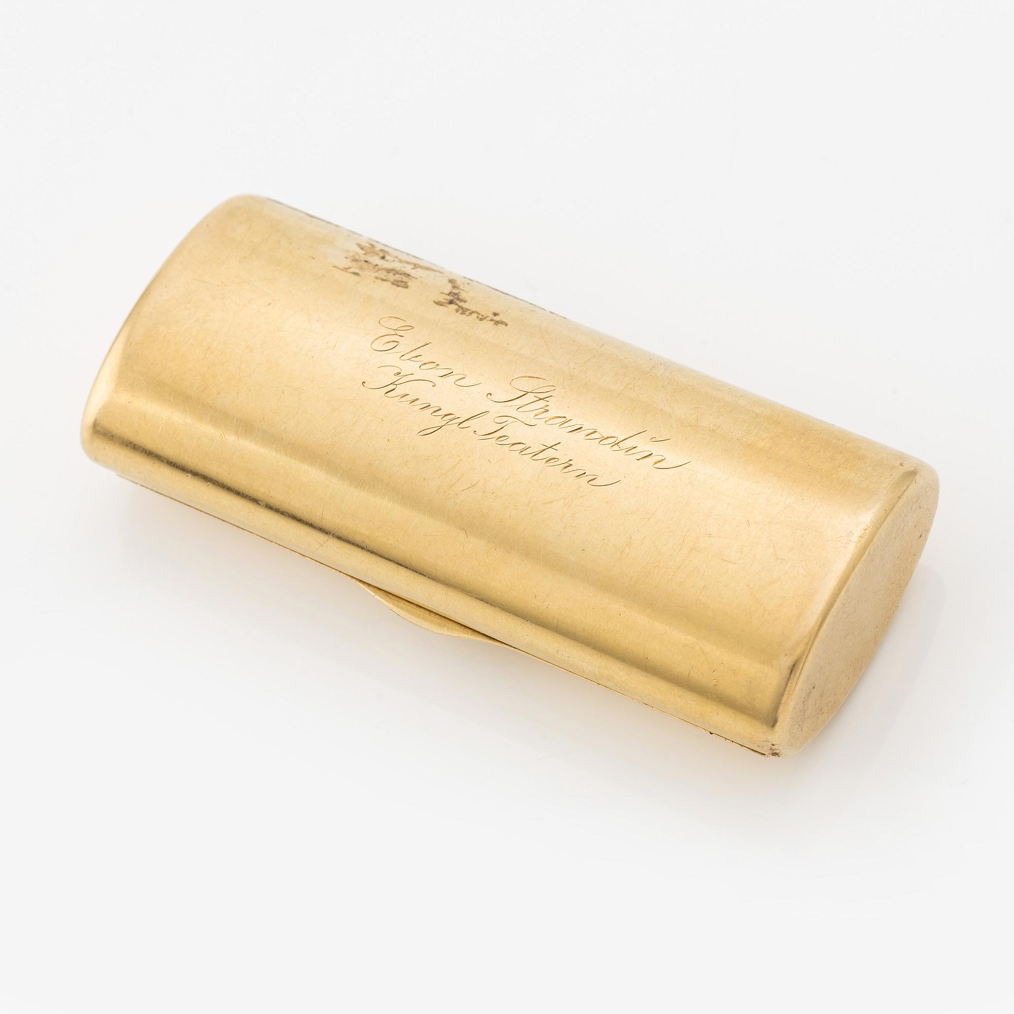 Dosa, 18K guld och emalj, W.A. Bolin, Stockholm 1920.