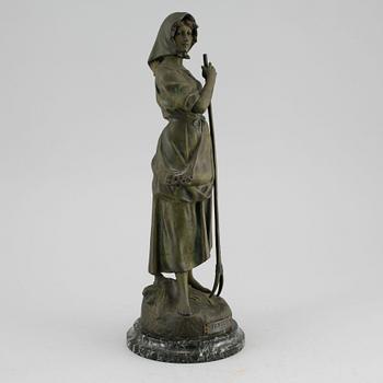 CHARLES THÉODORE PERRON, sculpture, patinated metal, signed.