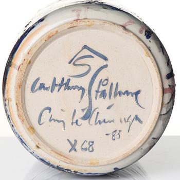 Carl-Harry Stålhane, a stoneware vase, Designhuset, Lidköping 1985.