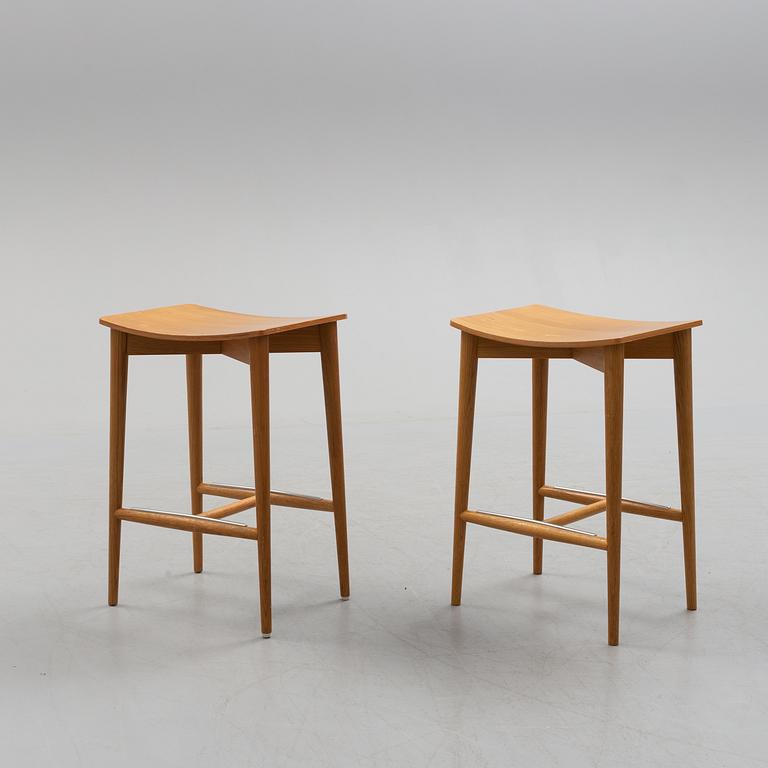 Two 'Oak' stools by Jonas Lindvall, Skandiform, 21st century.