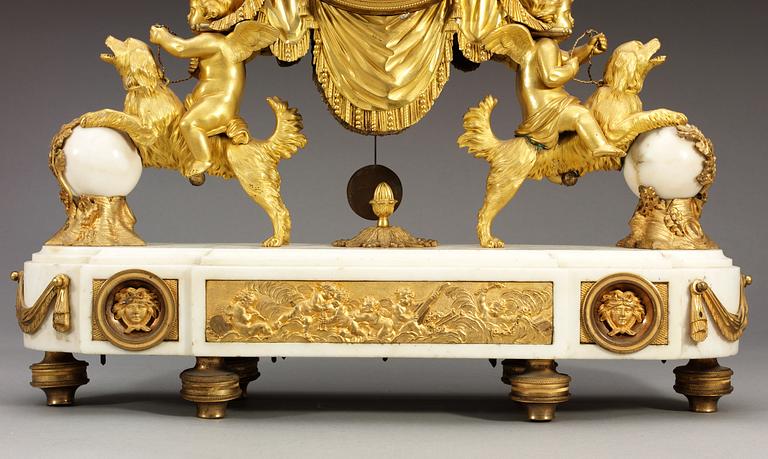 A French Louis XVI mantel clock by M. F. Piolaine.