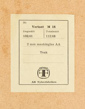 A Swedish teak mirror, Fröseke Nybrofabriken, 1950s / 60s. Signed with label.