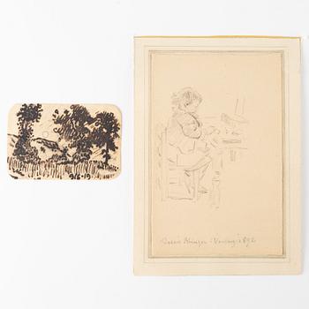 Nils Kreuger, sktechbook, pencil drawings from between 1877-1892.