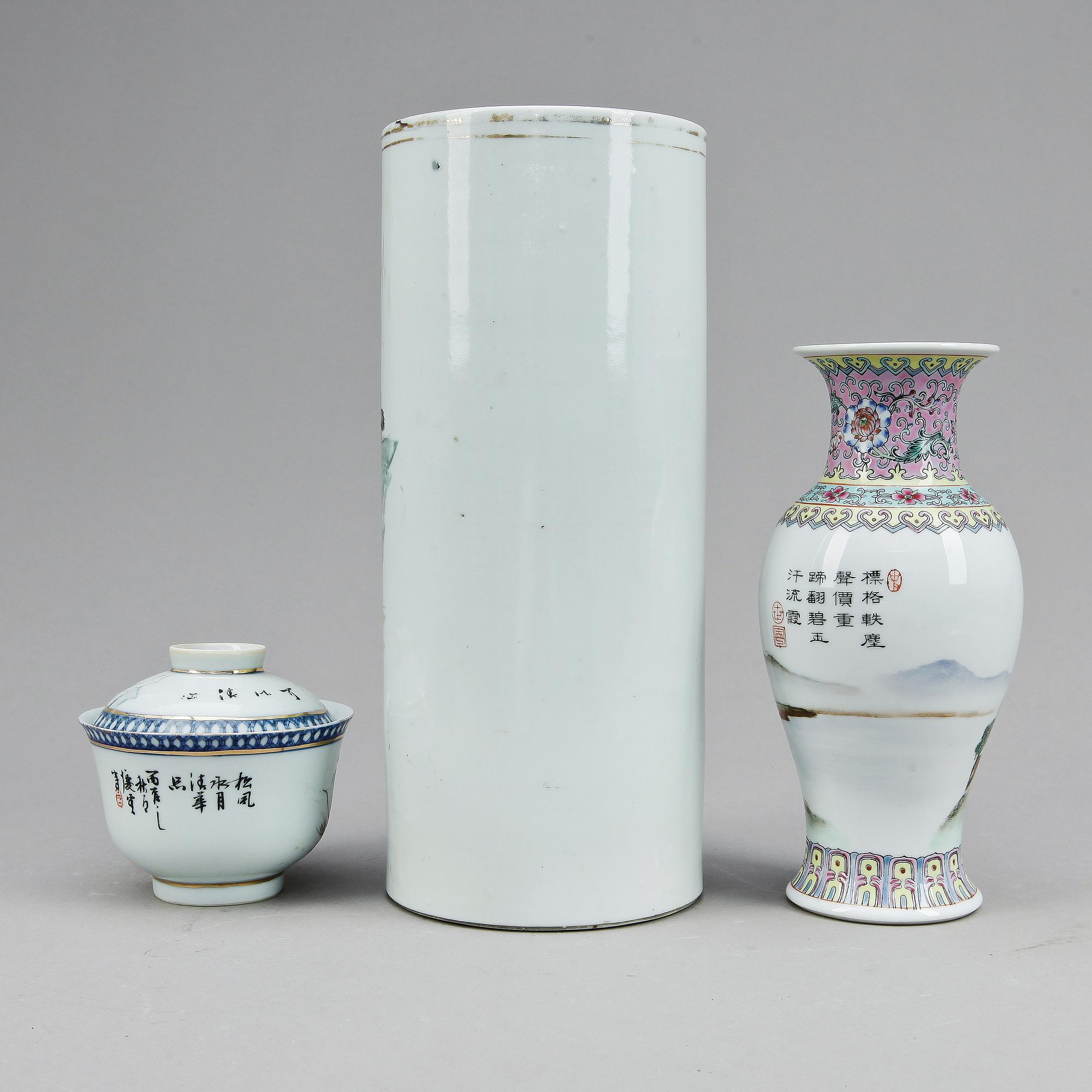 PARTI PORSLIN, 3 delar, Kina, 1900-tal.