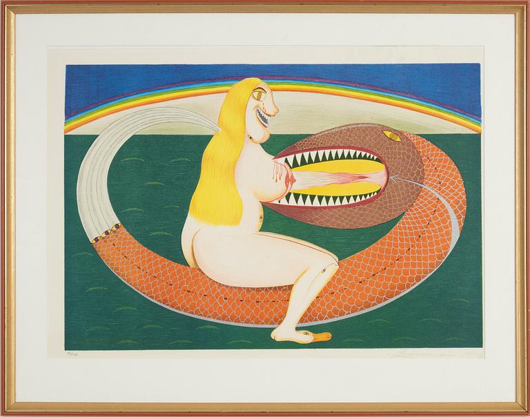 Friedrich Schröder-Sonnenstern, lithograph in colours, 1965, signed 96/300.