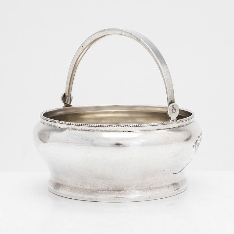 A silver sugar bowl and teaspoon, Moscow first half of the 20th century.